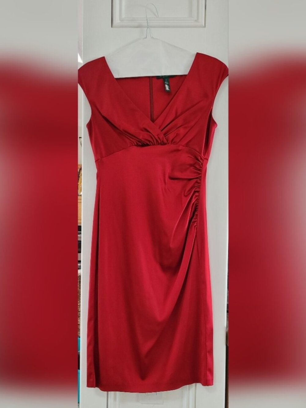 Ralph Lauren Size 6 Ruby Red Cocktail Dress